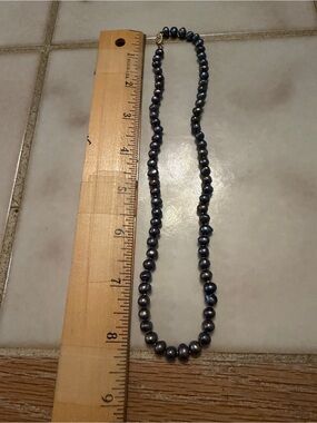 Classic Black Pearl Strand Necklace - Elegant Women's Jewelry